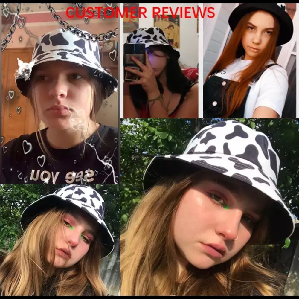 New Fashion Reversible Cow Pattern Bucket Hat - Picture 2 of 2